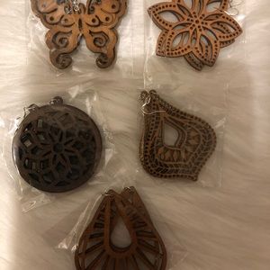 Boho Earrings Lot 5 pieces. ( Wood) #3